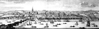 La prospettiva sud-est di Newcastle Upon Tyne, 1745 da Nathaniel and Samuel Buck